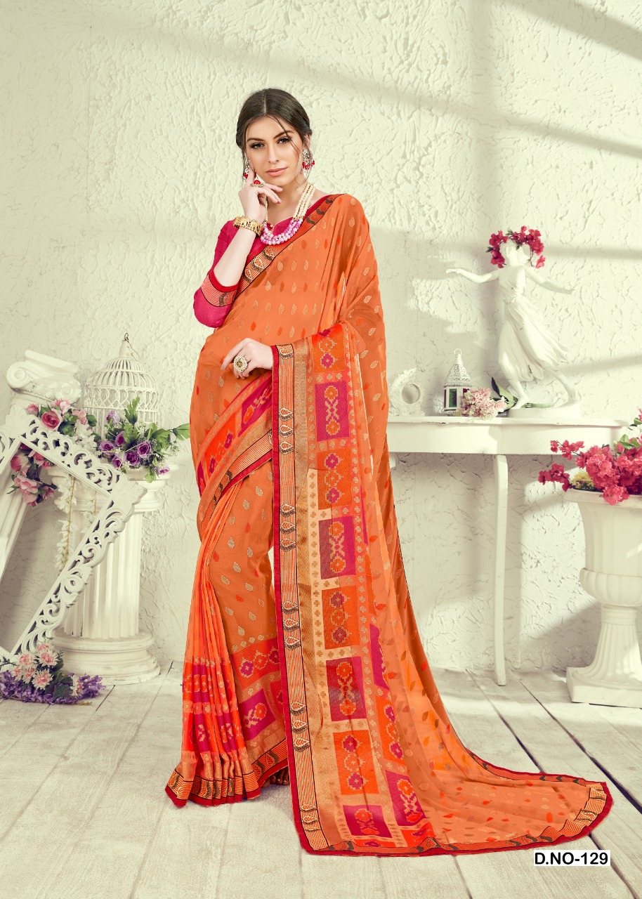 Kianaa Present Rangrasiya Zilmil Brasso With Border Saree Online Shopping