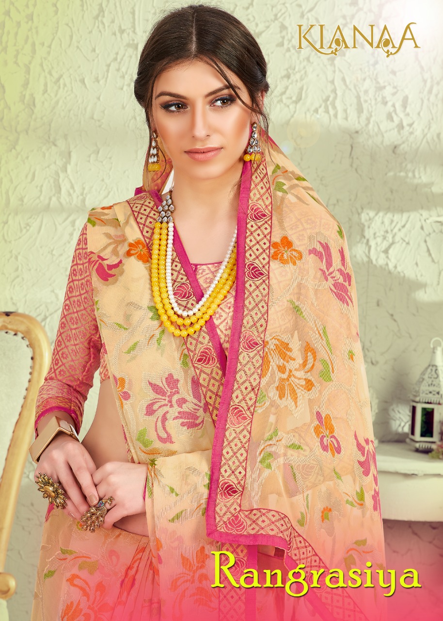 Kianaa Present Rangrasiya Zilmil Brasso With Border Saree Online Shopping