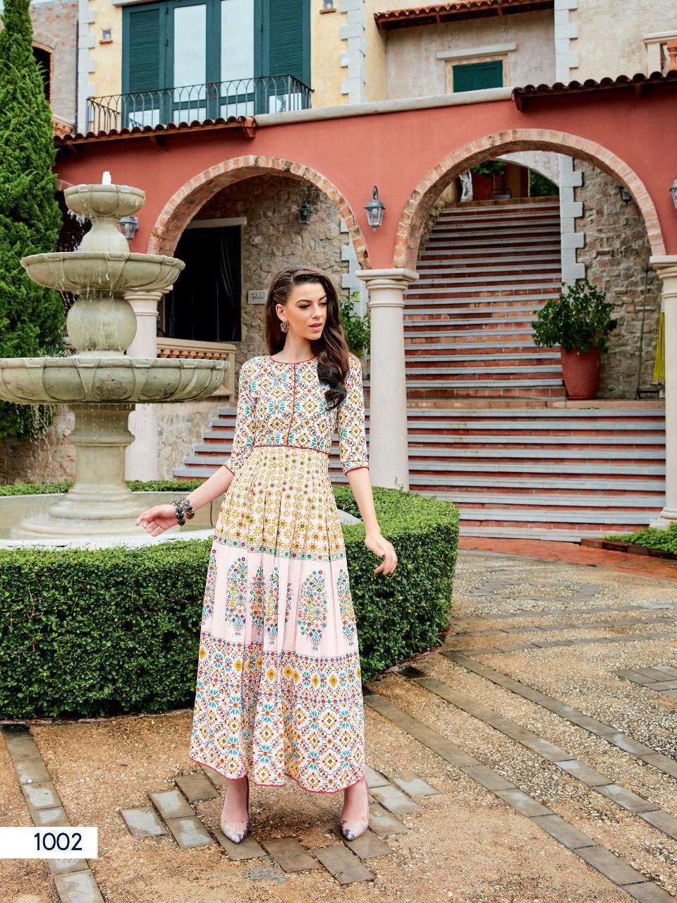 Ladies Flavour Rangreza Long Gown Style Kurtis Latest Collection Online Shop