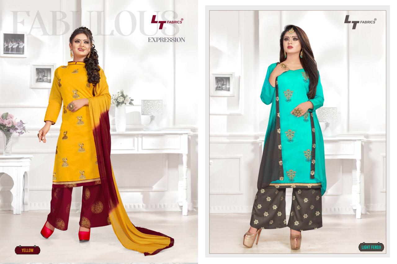 Lt Nitya Bombay Plazo Vol 1 Chanderi Dress Materials Catalog