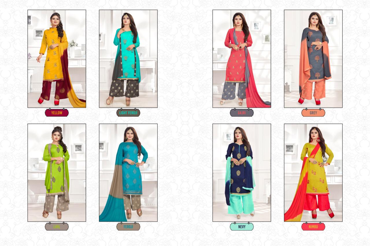 Lt Nitya Bombay Plazo Vol 1 Chanderi Dress Materials Catalog