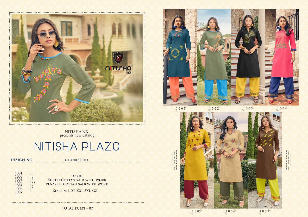 Nitisha Nx Launch Nitisha Plazo Soft Cotton Daily Wear Kurti Online Shopping