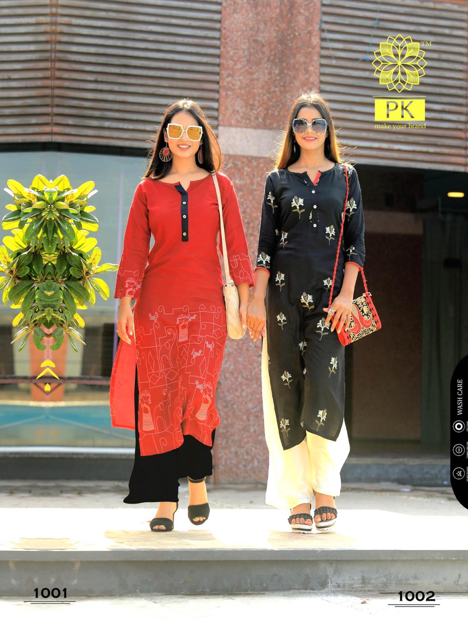 Pk Launch Sparkle Heavy Rayon Kurti With Work Wholesale Exporter In India