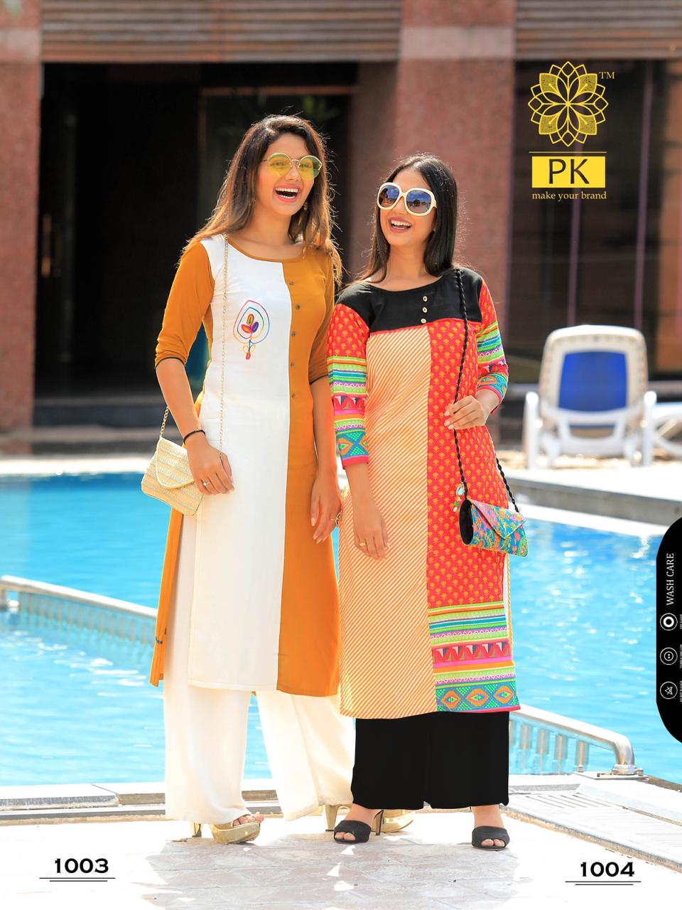 Pk Launch Sparkle Heavy Rayon Kurti With Work Wholesale Exporter In India