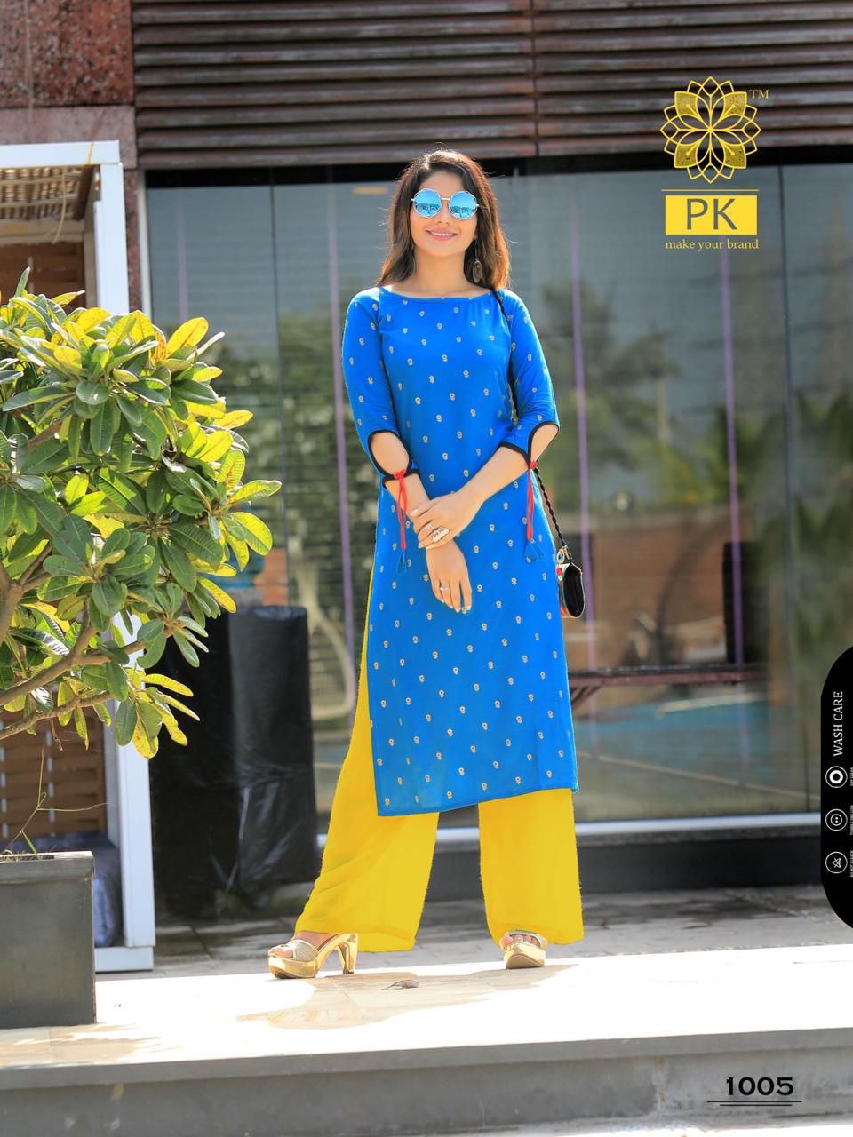 Pk Launch Sparkle Heavy Rayon Kurti With Work Wholesale Exporter In India