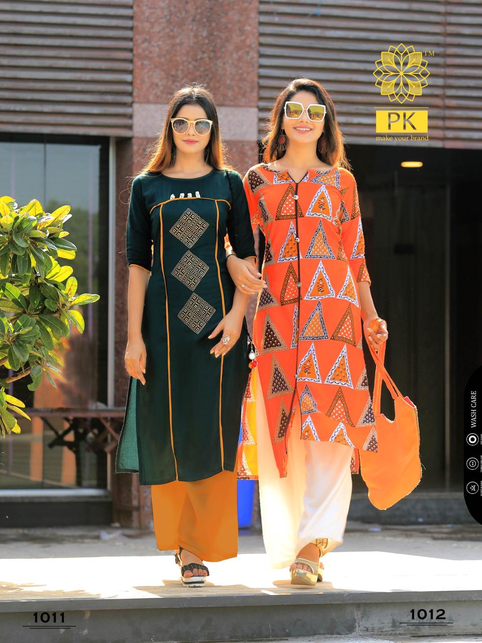 Pk Launch Sparkle Heavy Rayon Kurti With Work Wholesale Exporter In India