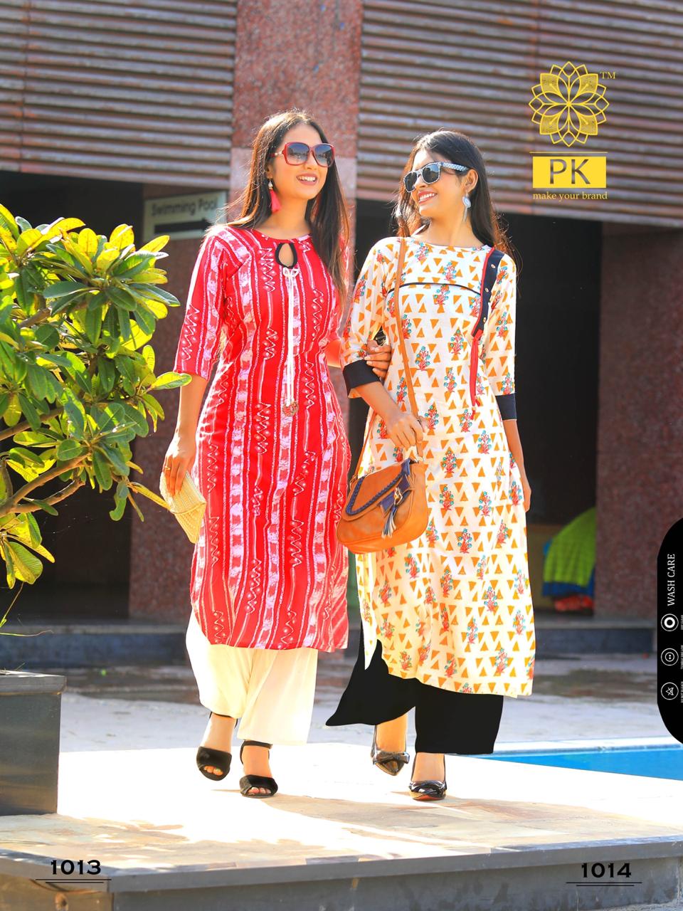 Pk Launch Sparkle Heavy Rayon Kurti With Work Wholesale Exporter In India