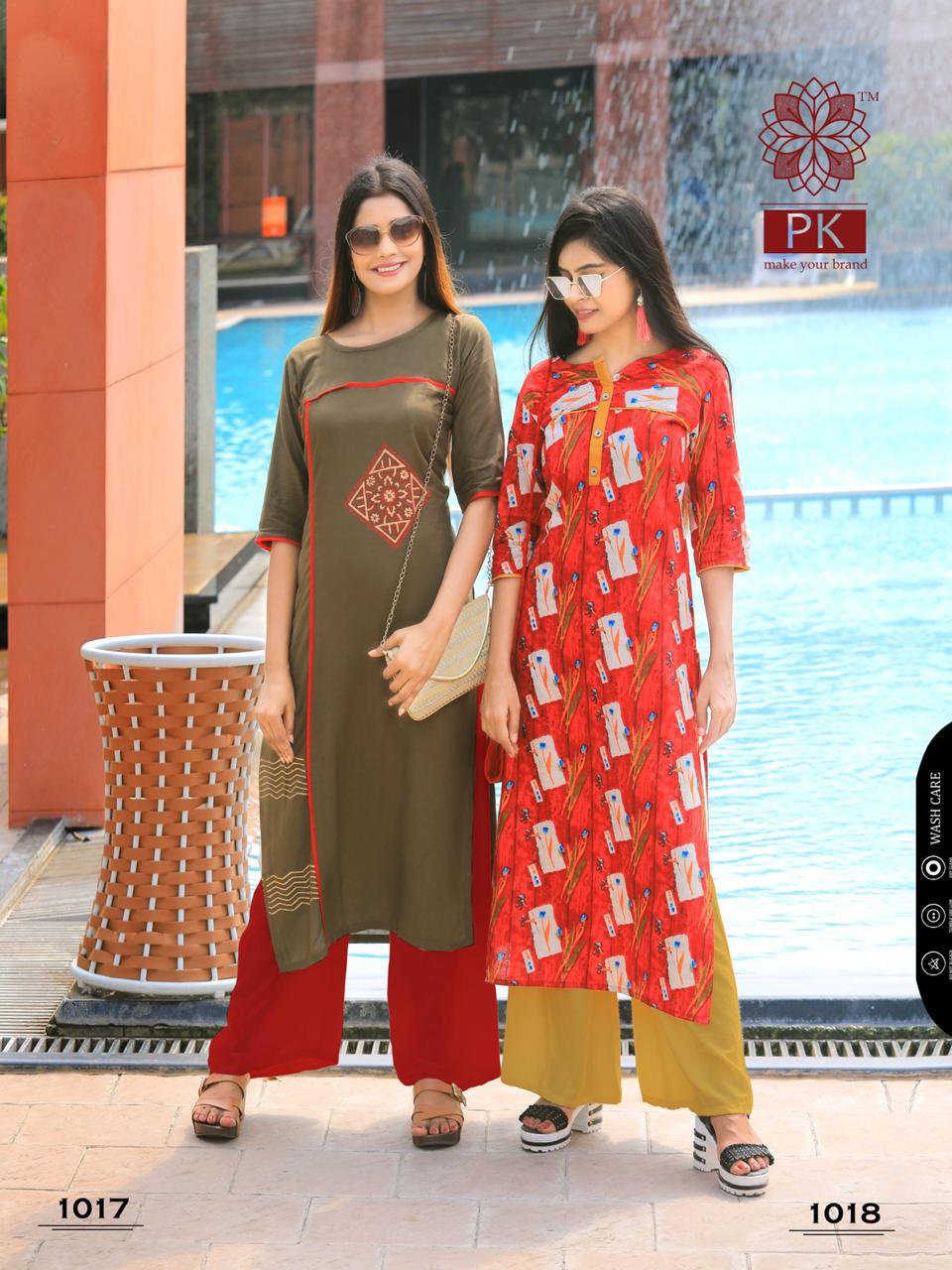 Pk Launch Sparkle Heavy Rayon Kurti With Work Wholesale Exporter In India