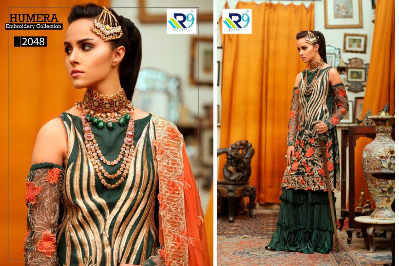 R9 Present Humera Georgette With Heavy Embroidery Work Designer Salwar Suit