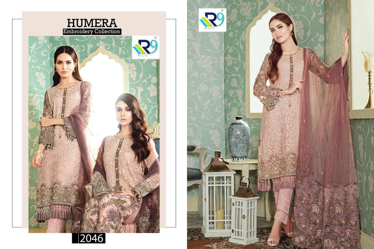 R9 Present Humera Georgette With Heavy Embroidery Work Designer Salwar Suit