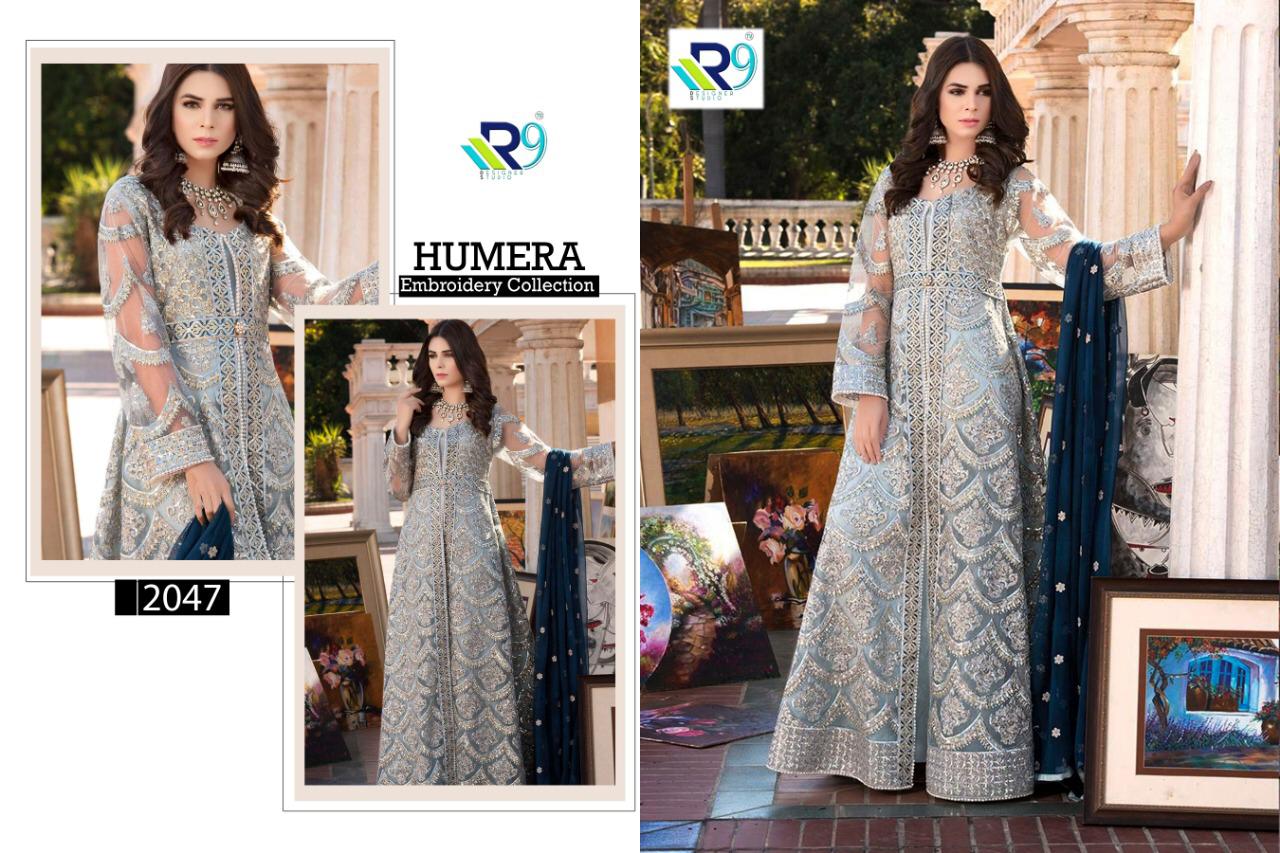 R9 Present Humera Georgette With Heavy Embroidery Work Designer Salwar Suit