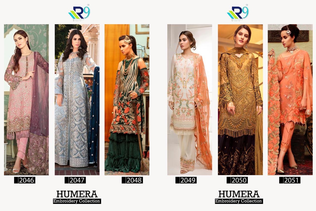 R9 Present Humera Georgette With Heavy Embroidery Work Designer Salwar Suit