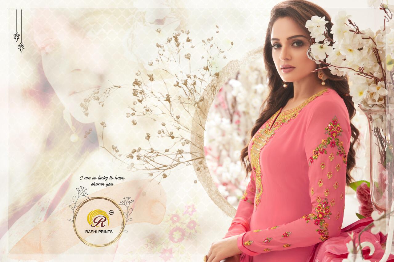 Rashi Prints Launch Pari Georgette With Kashmiri Work 331-338 Series Suit Collection