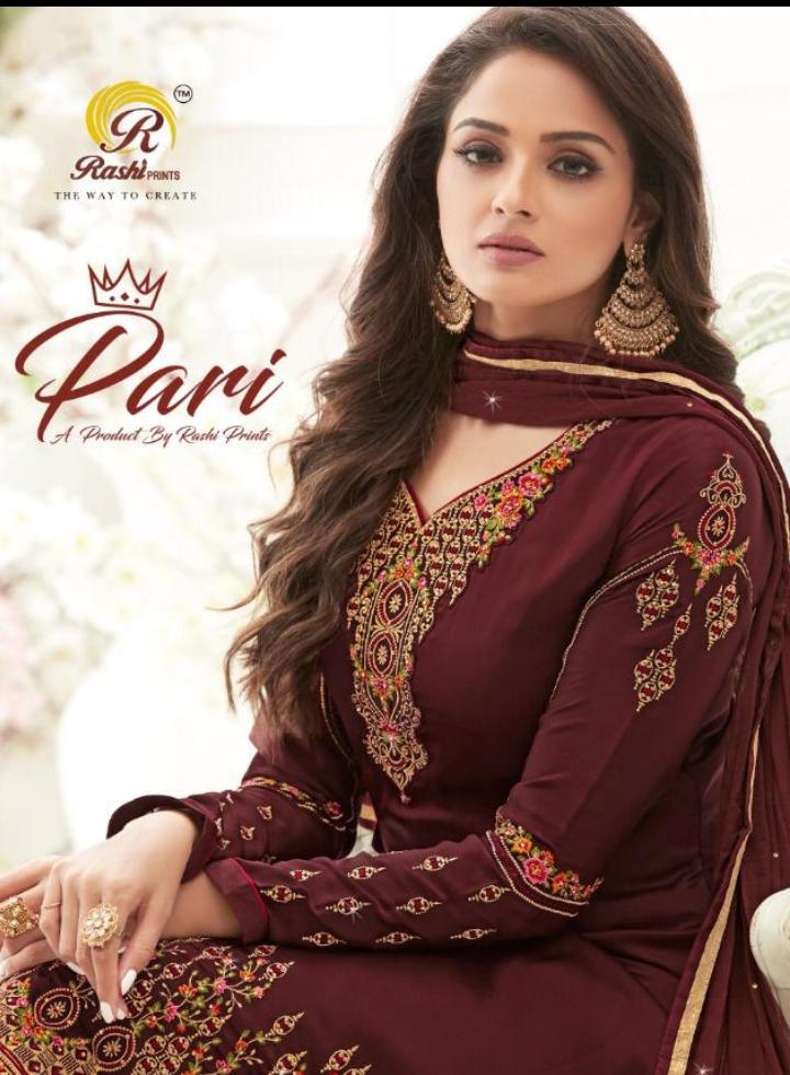 Rashi Prints Launch Pari Georgette With Kashmiri Work 331-338 Series Suit Collection