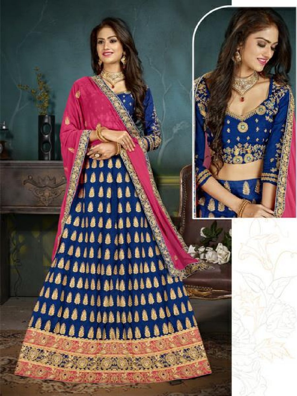 Riddhoo Nazneen Silk Traditional Wear Lehenga Online Shopping In Surat