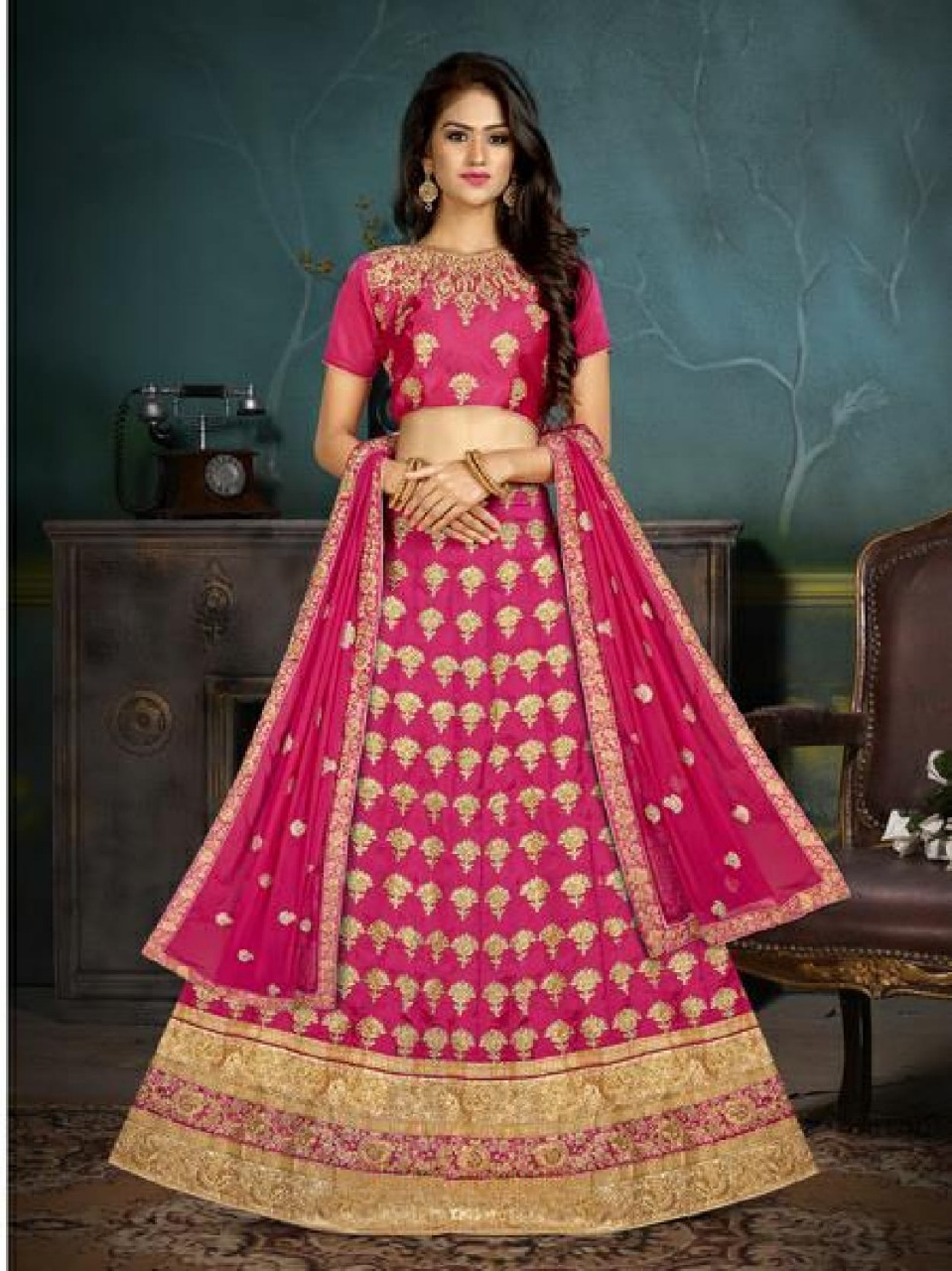 Riddhoo Nazneen Silk Traditional Wear Lehenga Online Shopping In Surat