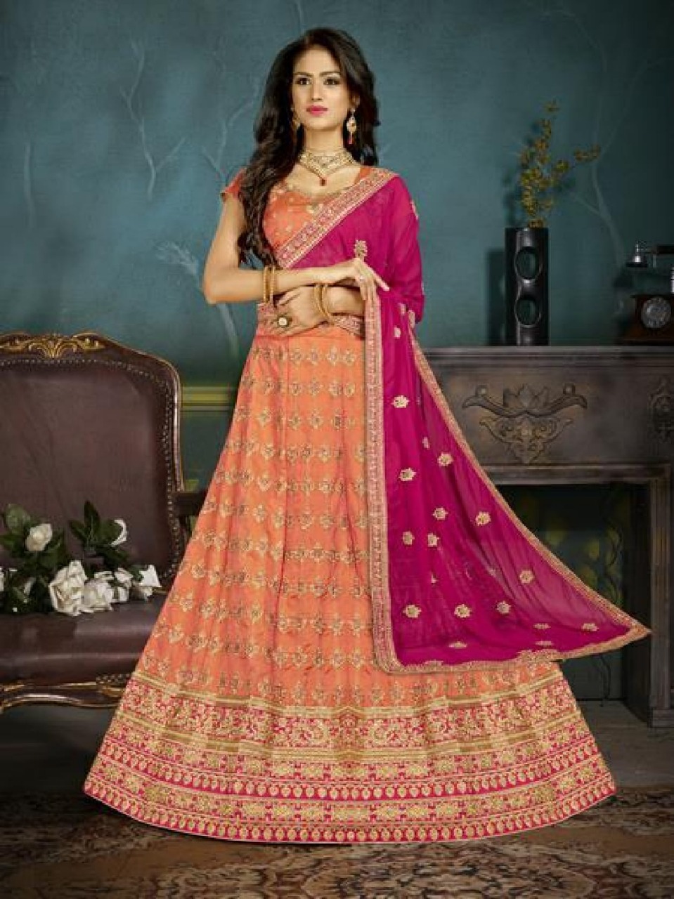 Riddhoo Nazneen Silk Traditional Wear Lehenga Online Shopping In Surat
