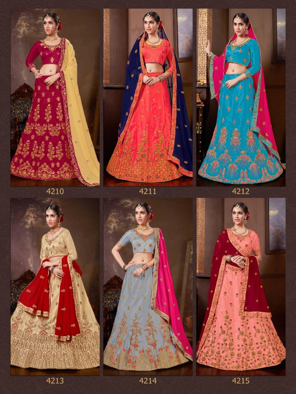 Sanskar Style Olive Embroidered Work Fancy Lehanga Catalog