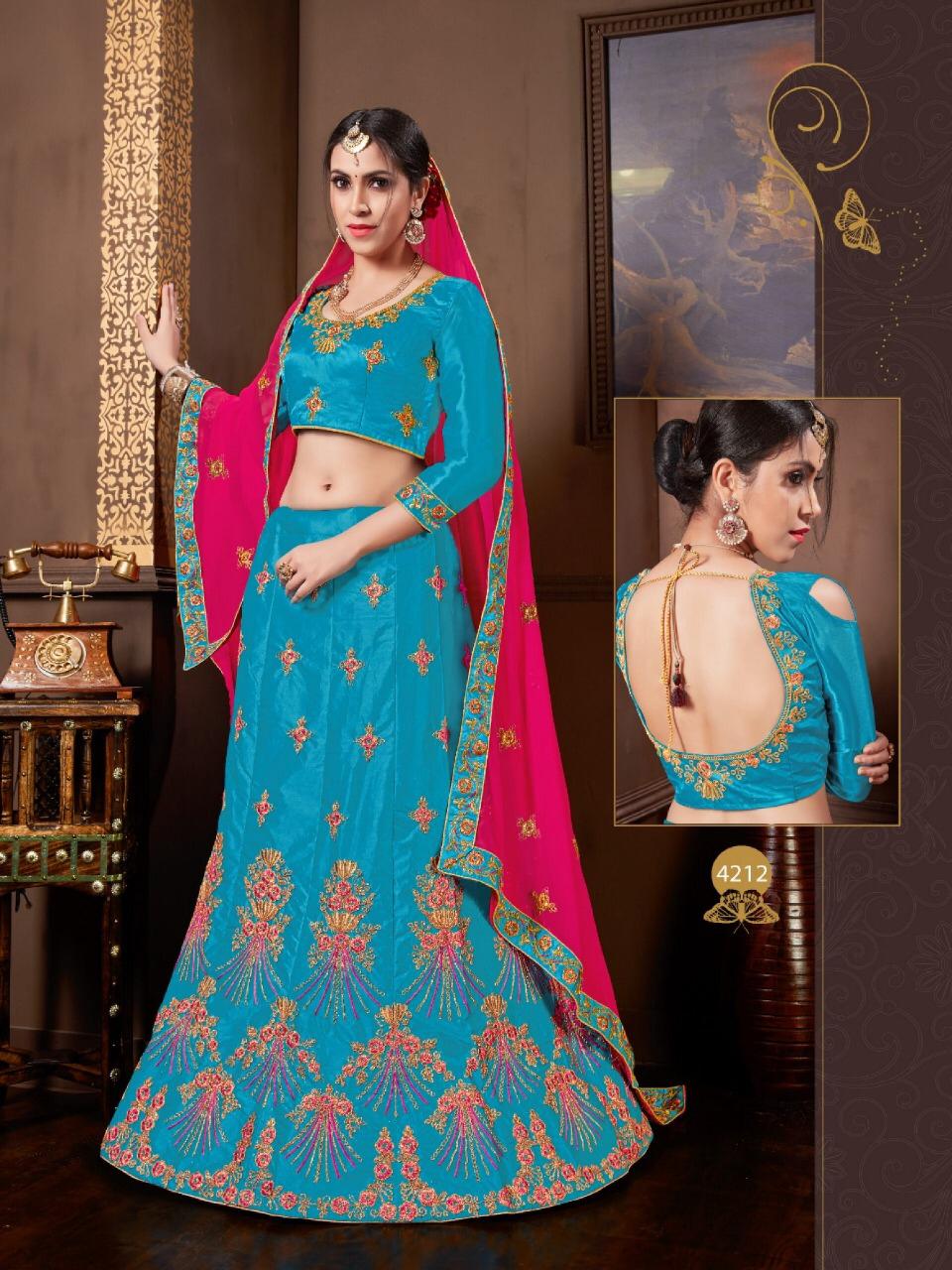 Sanskar Style Olive Embroidered Work Fancy Lehanga Catalog
