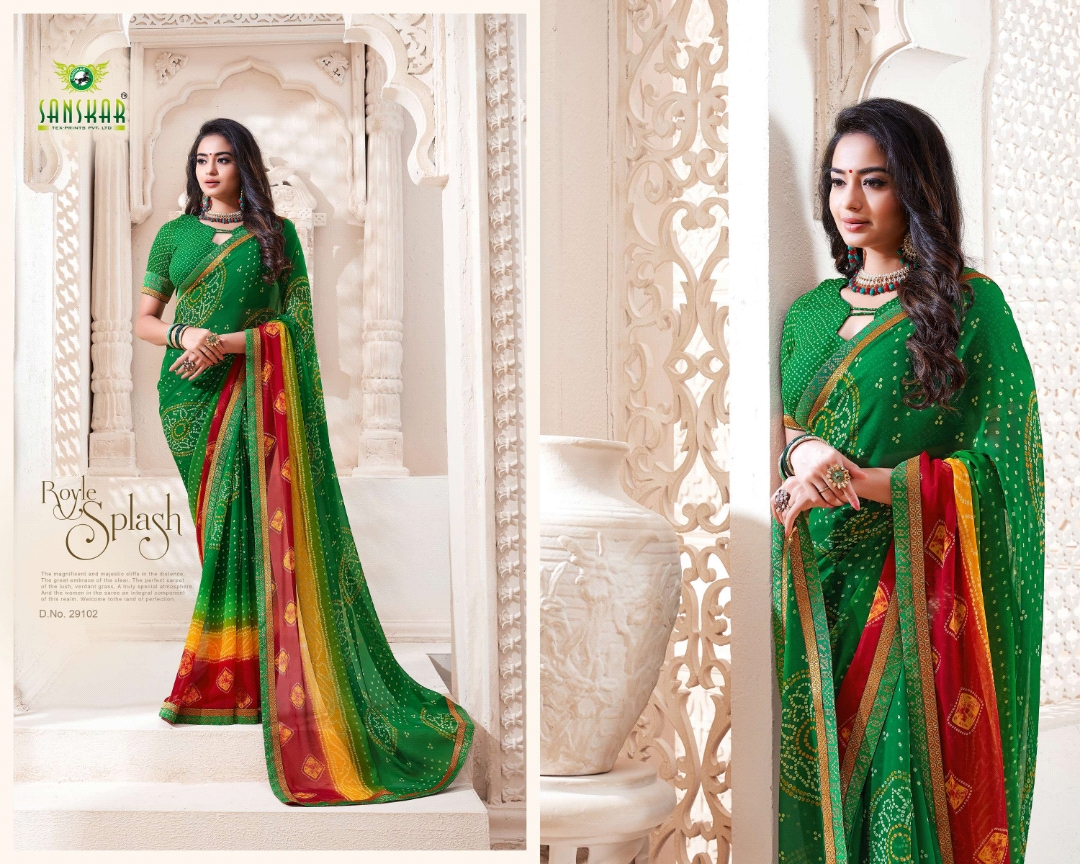 Sanskar Tex Print Resham Ki Dori Georgette Traditional Wear Saree Online Shopping