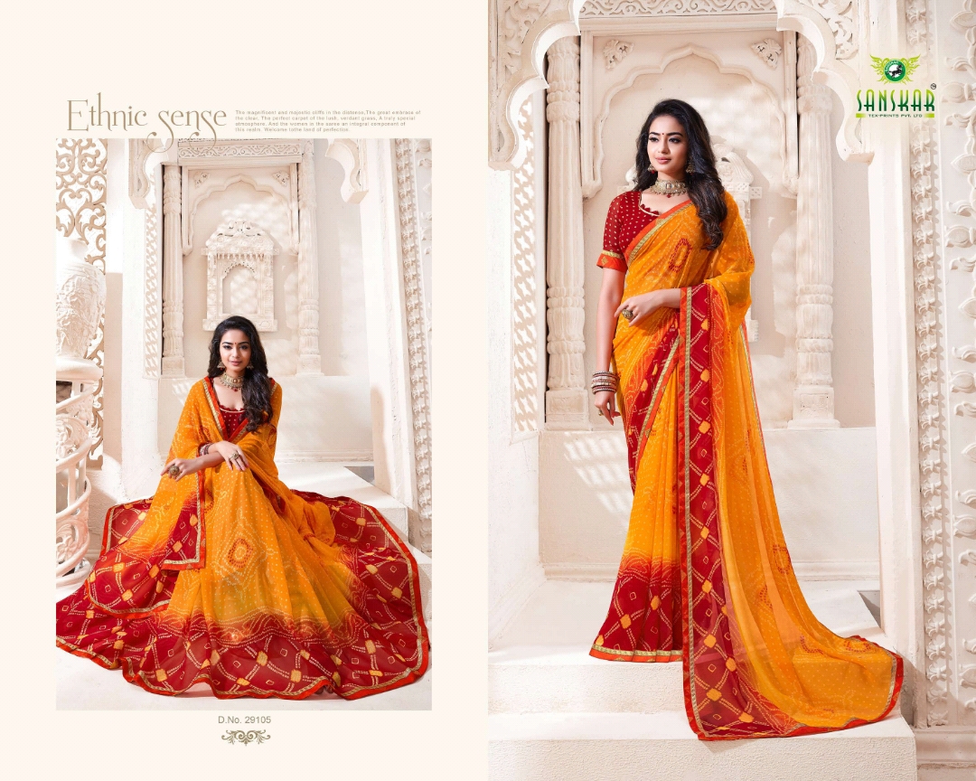 Sanskar Tex Print Resham Ki Dori Georgette Traditional Wear Saree Online Shopping
