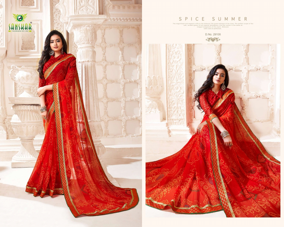 Sanskar Tex Print Resham Ki Dori Georgette Traditional Wear Saree Online Shopping