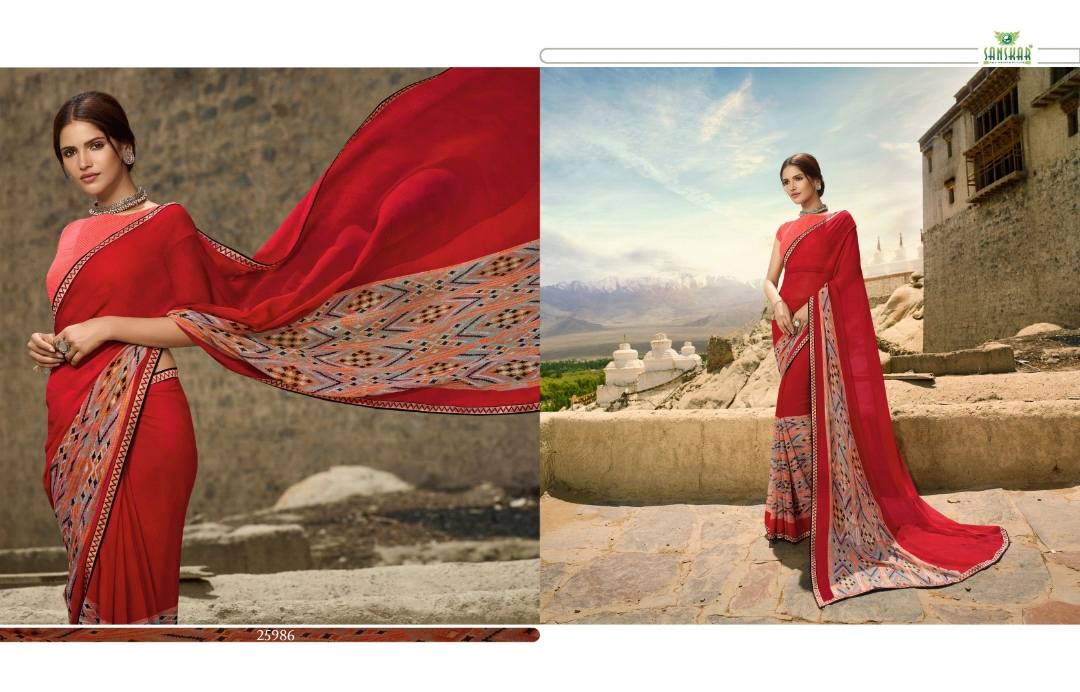 Sanskar Tex Print Suhane Pal Vol 19 Georgette Formal Wear Saree Trader