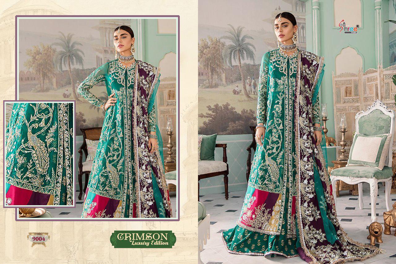 Shree Fab Crimson Lucxury Edition Georgette With Embroidery Work Suit Trader