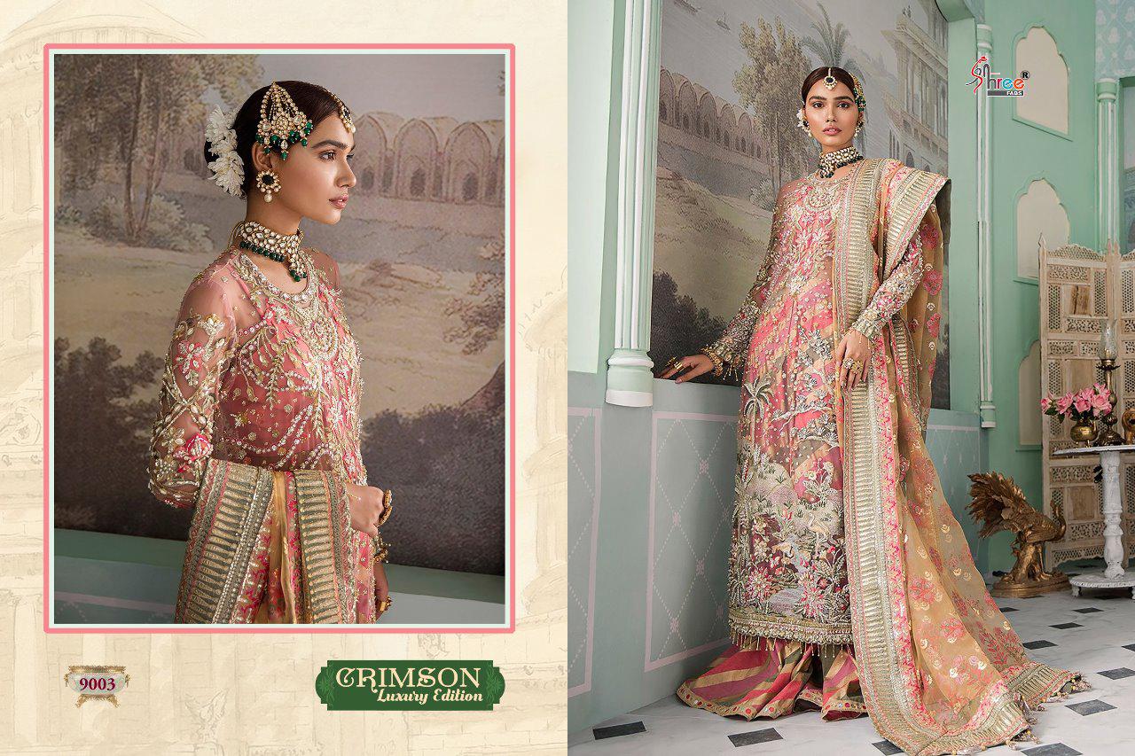 Shree Fab Crimson Lucxury Edition Georgette With Embroidery Work Suit Trader