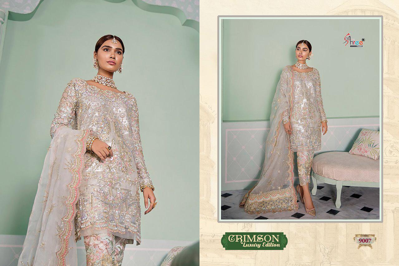 Shree Fab Crimson Lucxury Edition Georgette With Embroidery Work Suit Trader