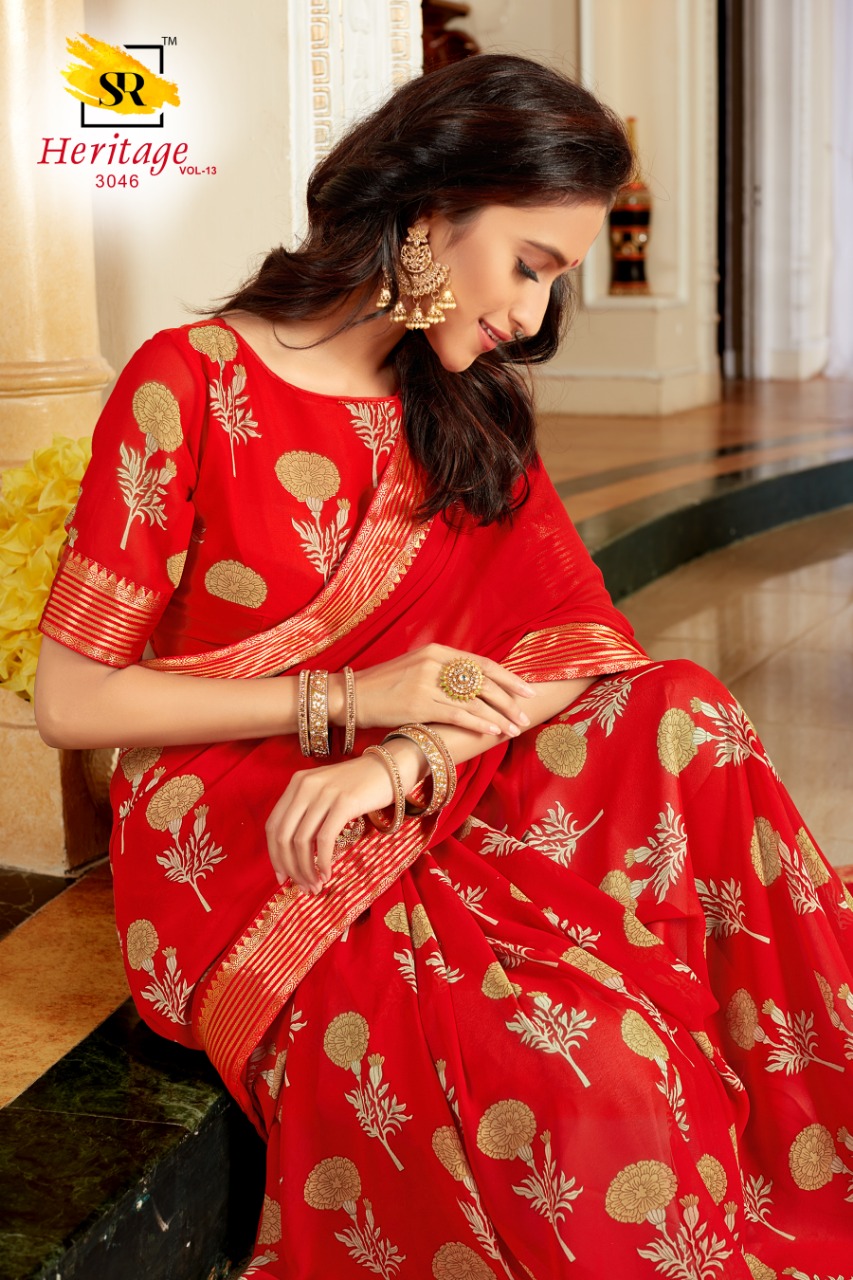 Sr Present Heritage Vol 13 Weightless Printed Casual Wear Saree Concept