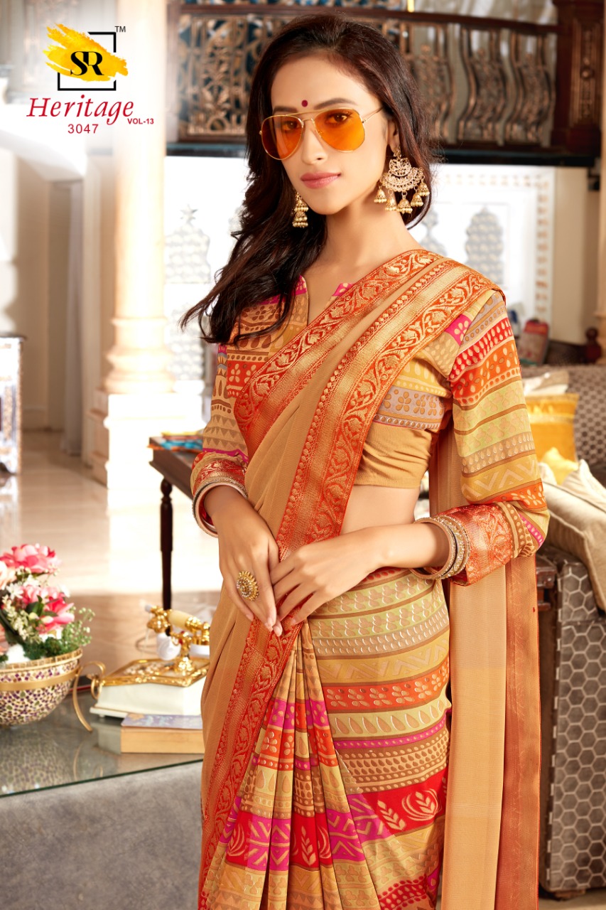 Sr Present Heritage Vol 13 Weightless Printed Casual Wear Saree Concept