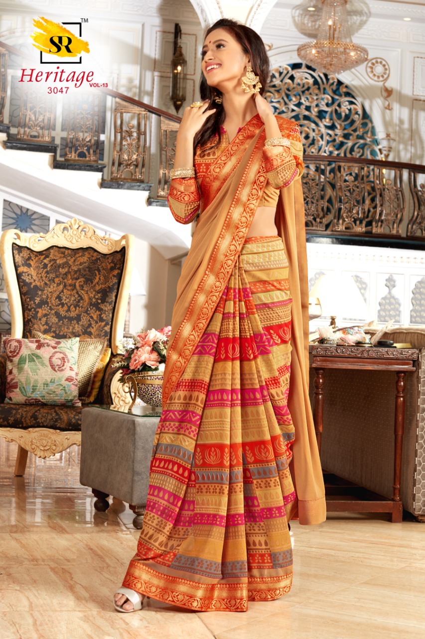 Sr Present Heritage Vol 13 Weightless Printed Casual Wear Saree Concept