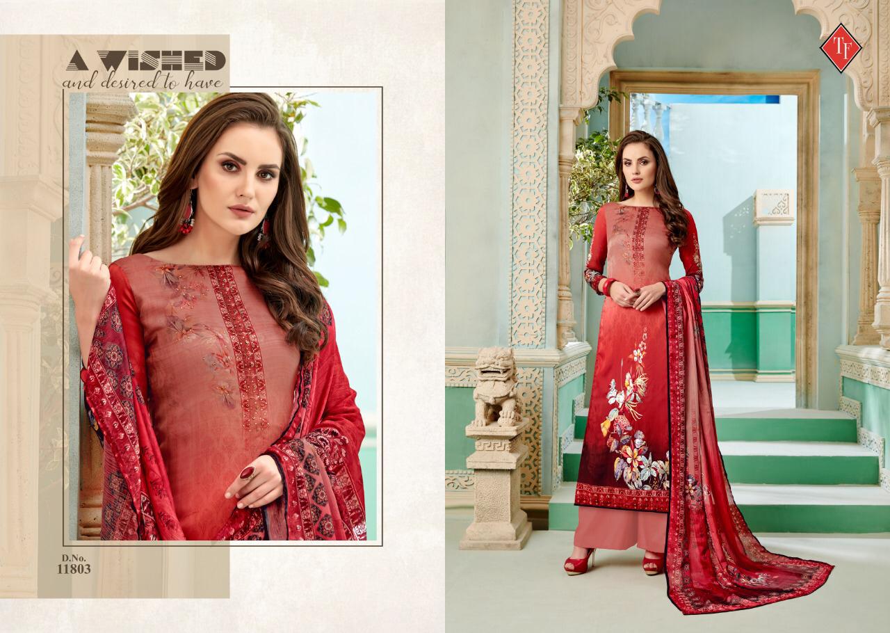 Tanishk Fashion Present Fusion Satin Georgette With Handwork Suit Catlog