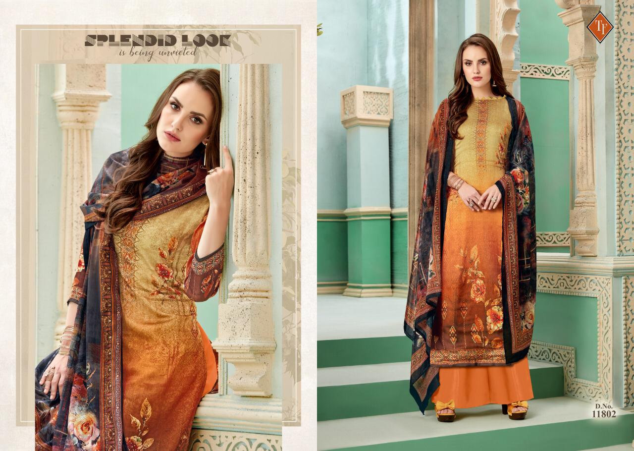 Tanishk Fashion Present Fusion Satin Georgette With Handwork Suit Catlog