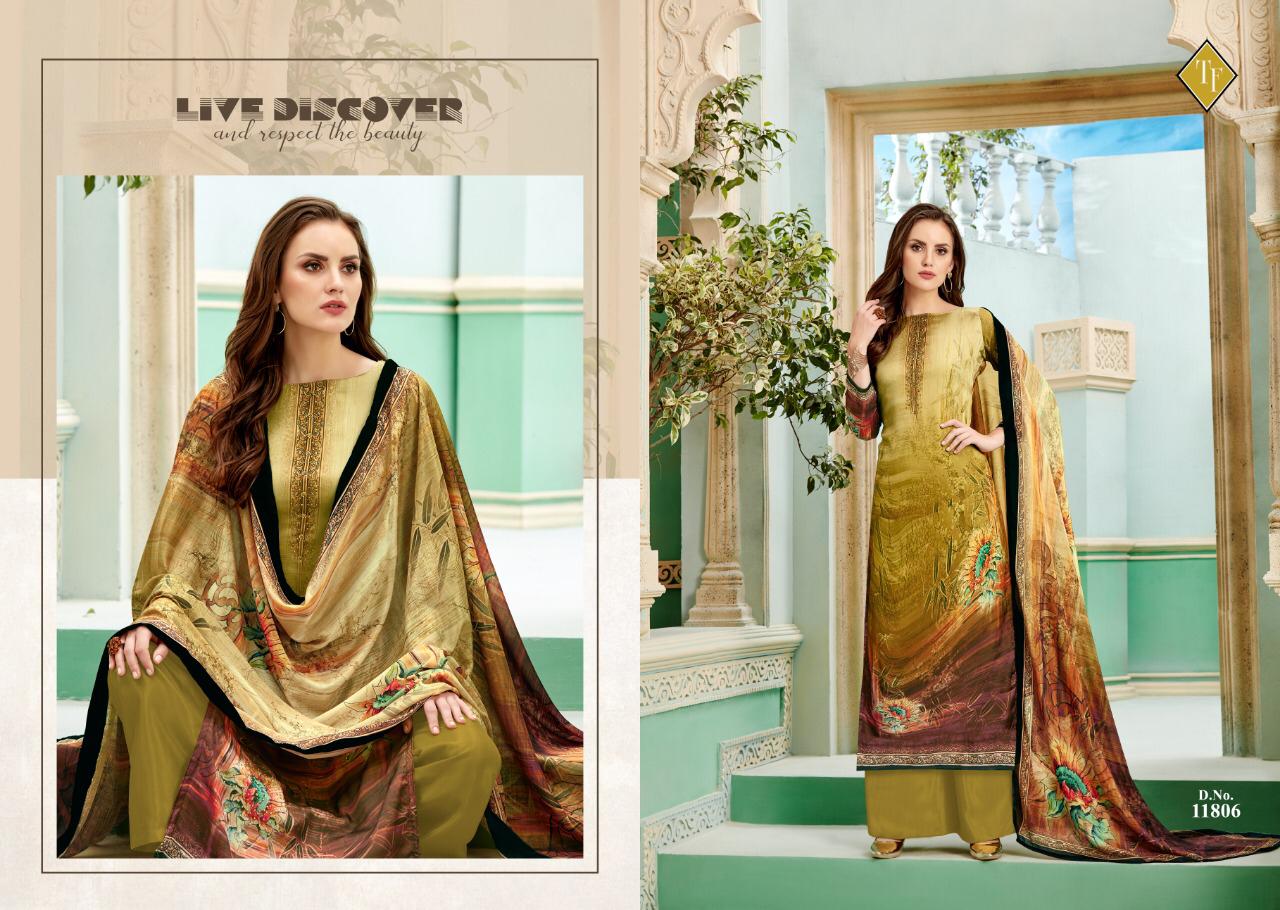 Tanishk Fashion Present Fusion Satin Georgette With Handwork Suit Catlog