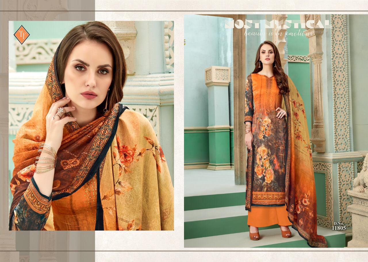 Tanishk Fashion Present Fusion Satin Georgette With Handwork Suit Catlog