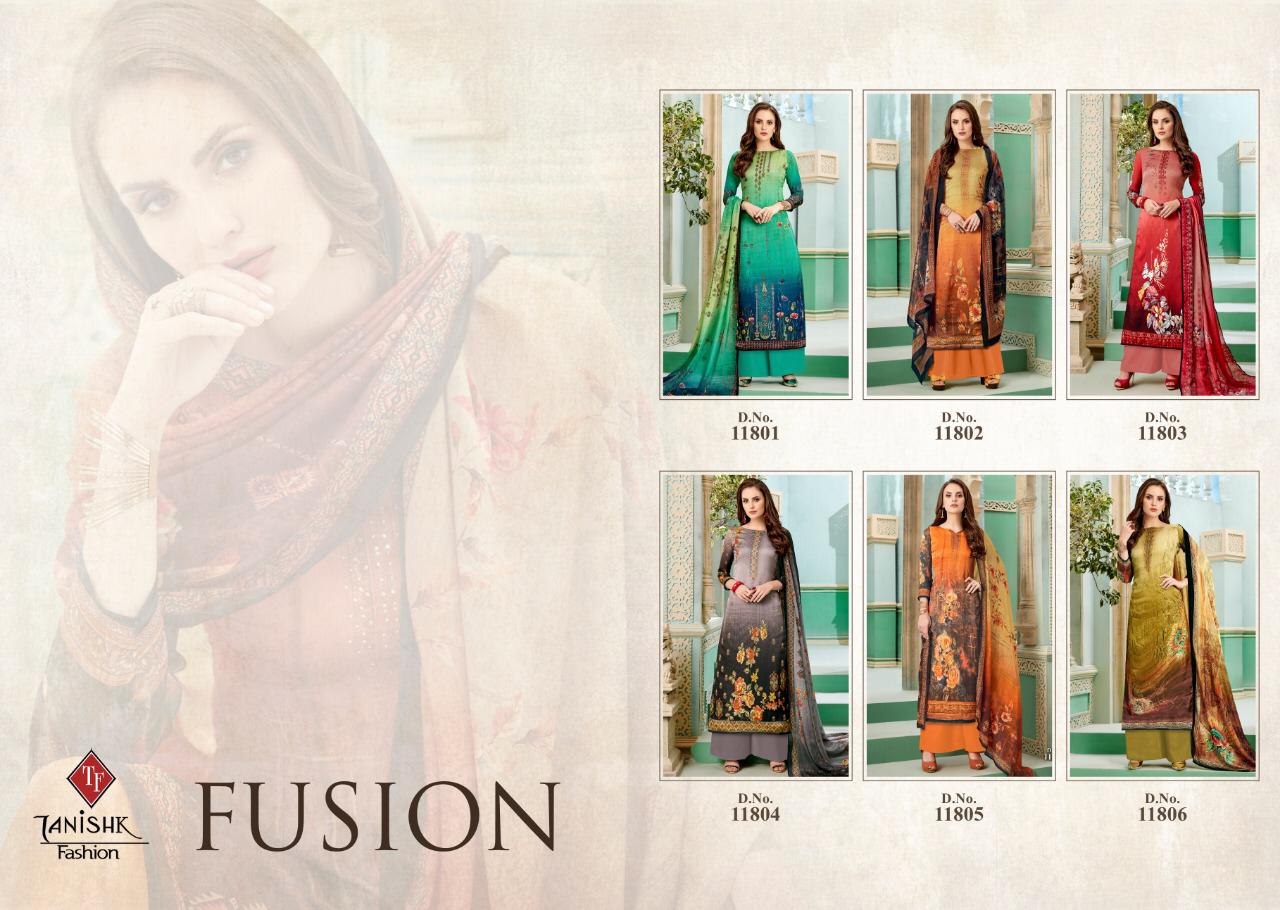 Tanishk Fashion Present Fusion Satin Georgette With Handwork Suit Catlog