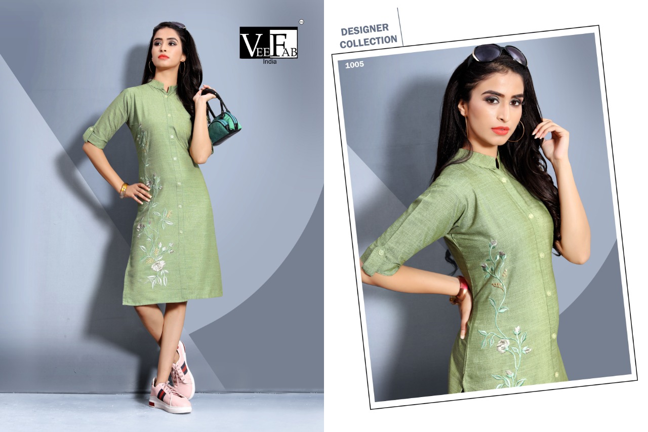 Vee Fab India Lipstick Cotton Flex Straight Kurti Online Shopping