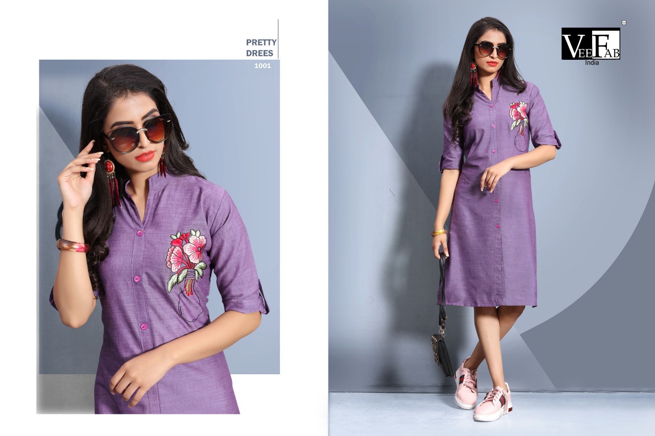 Vee Fab India Lipstick Cotton Flex Straight Kurti Online Shopping