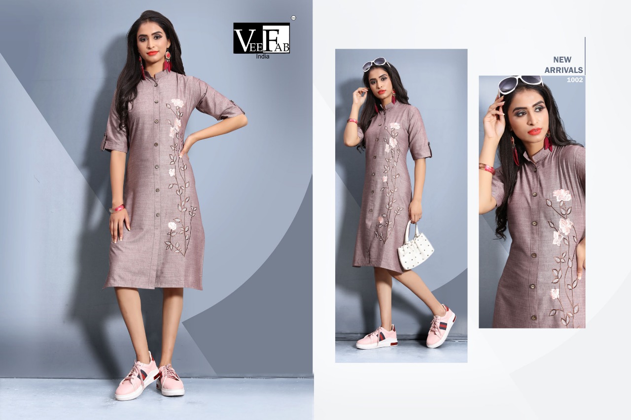 Vee Fab India Lipstick Cotton Flex Straight Kurti Online Shopping