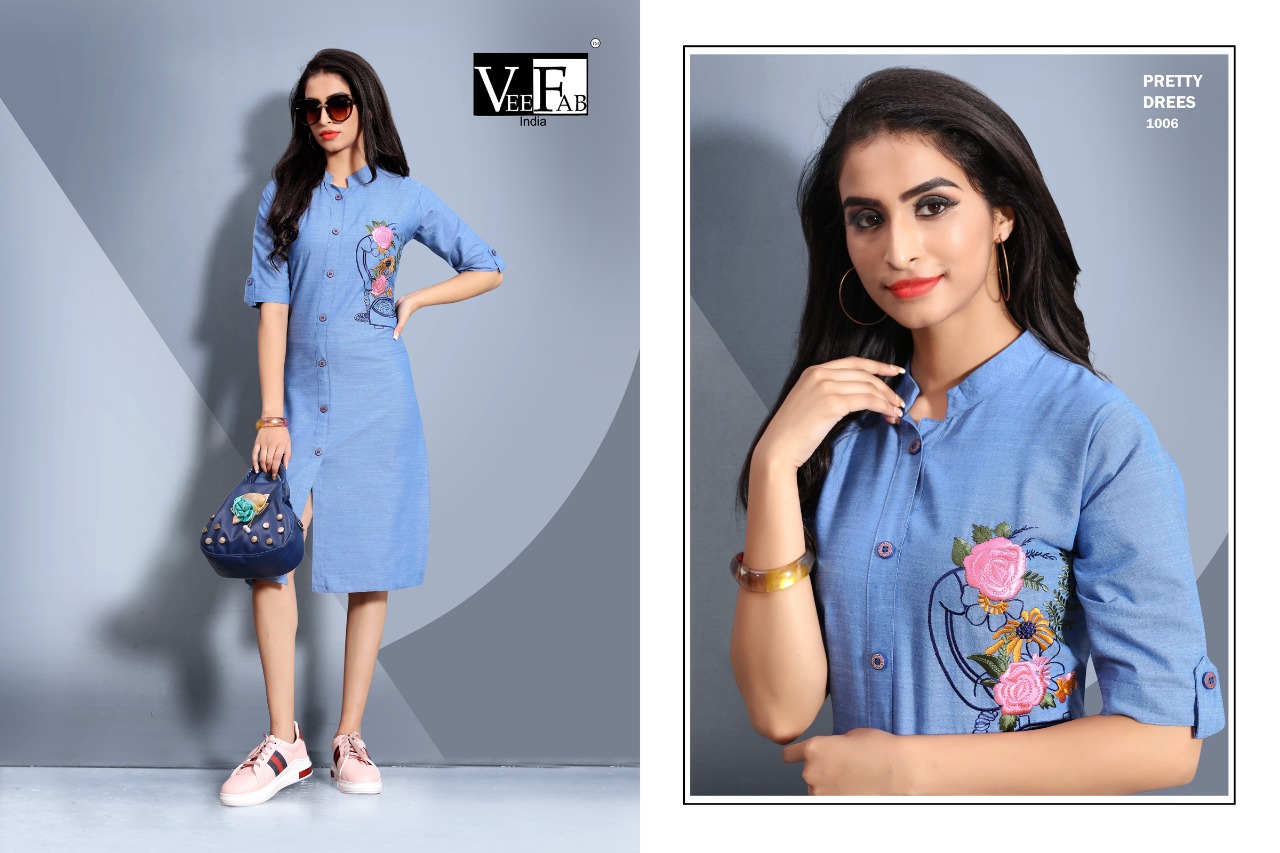 Vee Fab India Lipstick Cotton Flex Straight Kurti Online Shopping