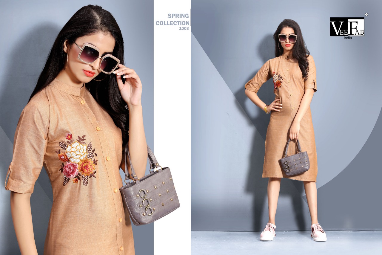 Vee Fab India Lipstick Cotton Flex Straight Kurti Online Shopping