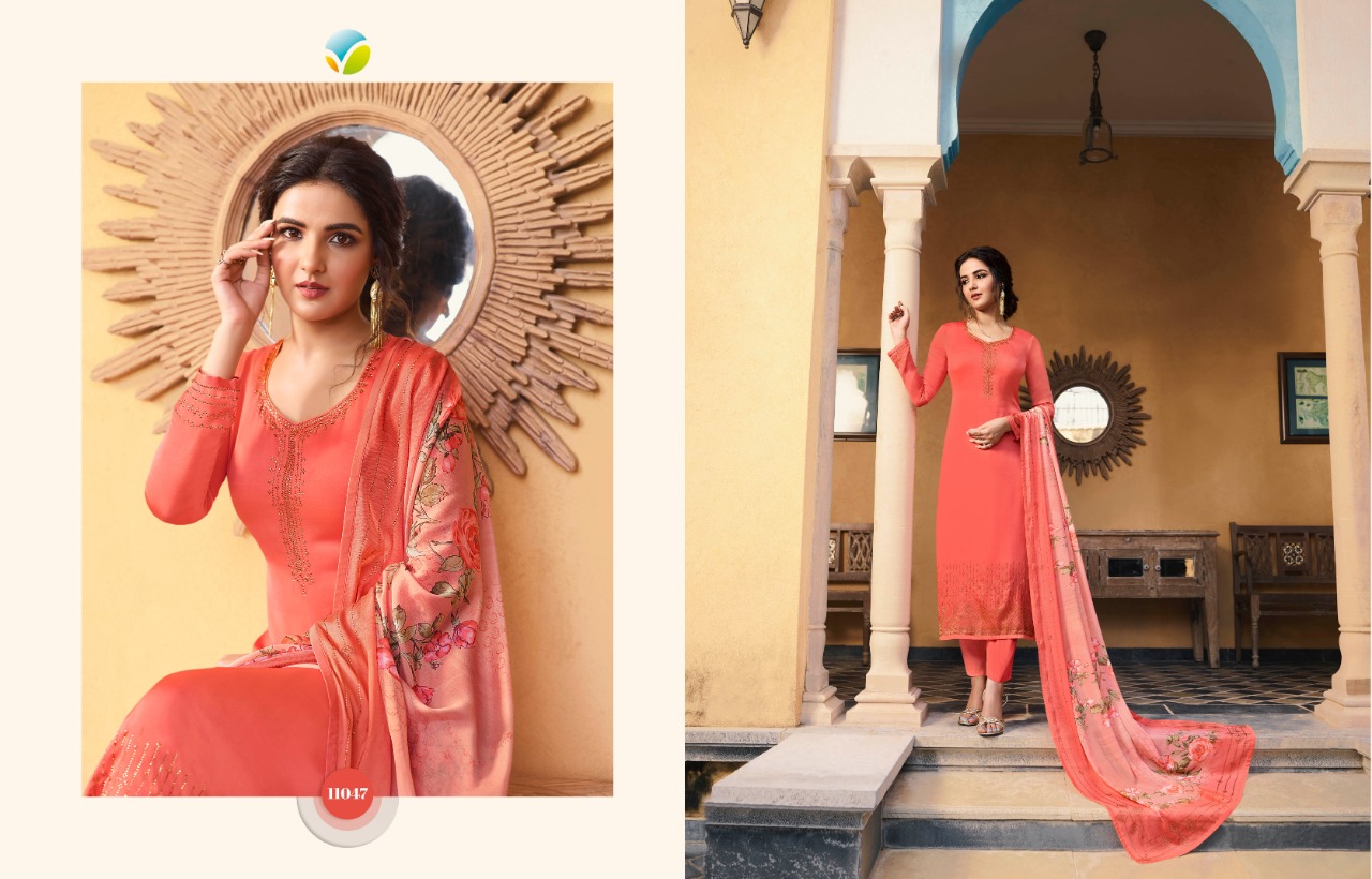 Vinay Fashion Kaseesh Sunshine Satin Georgette Printed Salwar Suit Exporter