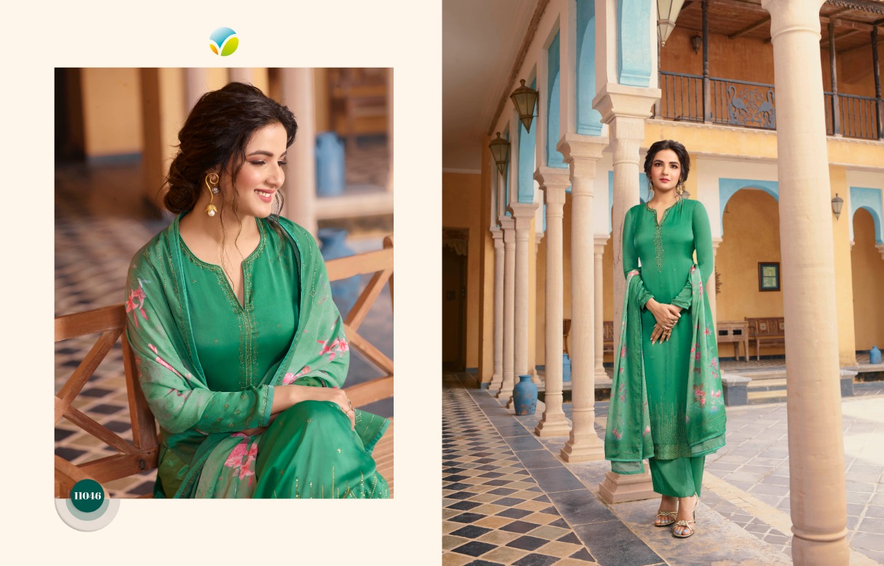 Vinay Fashion Kaseesh Sunshine Satin Georgette Printed Salwar Suit Exporter