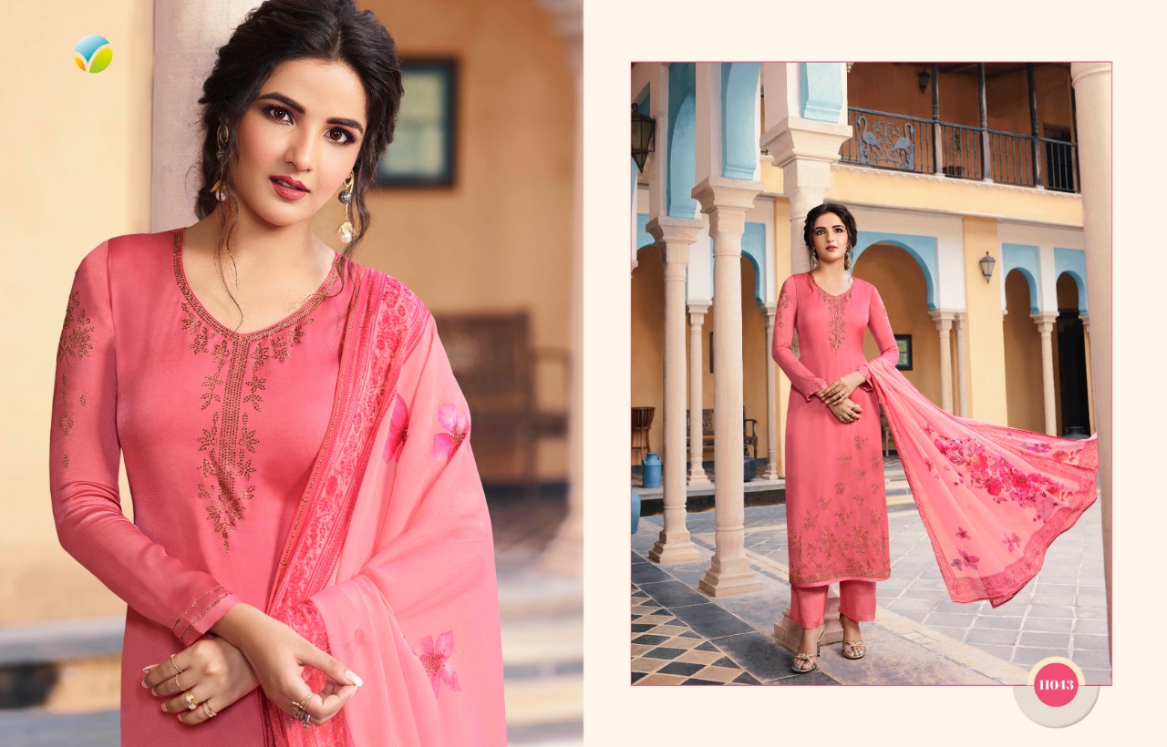 Vinay Fashion Kaseesh Sunshine Satin Georgette Printed Salwar Suit Exporter