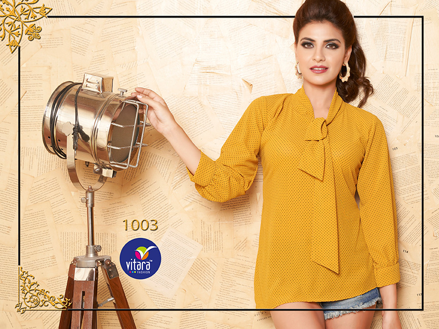 Vitara Fashion Top Dot Viscose Short Exclusive Top Online Shopping