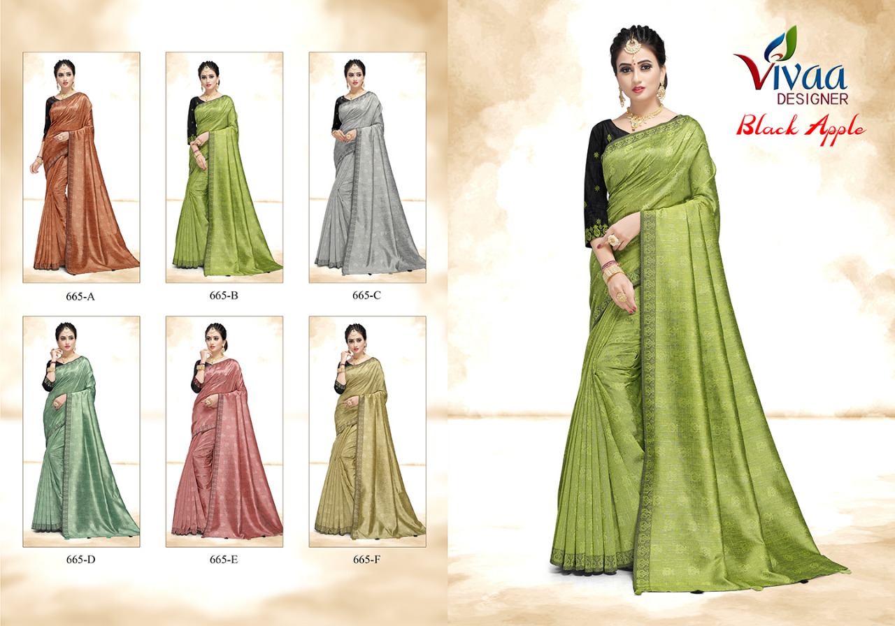 Vivaa Designer Black Apple Cotton Base Designer Saree Online Shopping In Surat