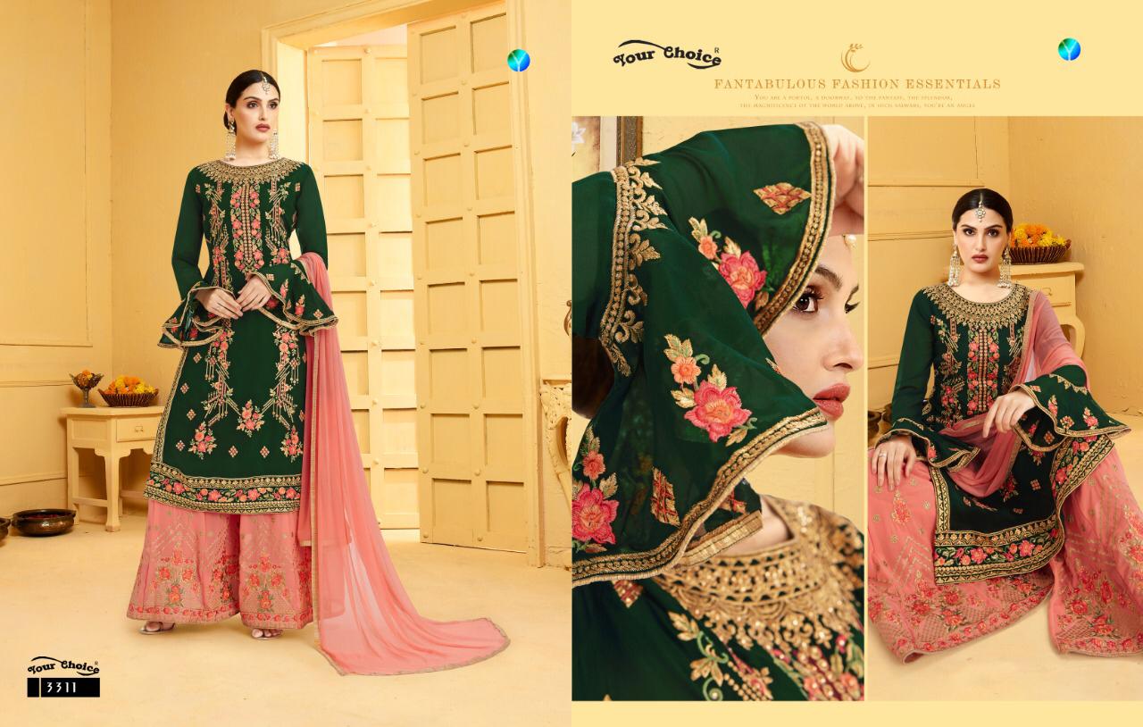 Your Choice Present Glorina Party Wear Sarara Style Suit Dealer In Surat Market