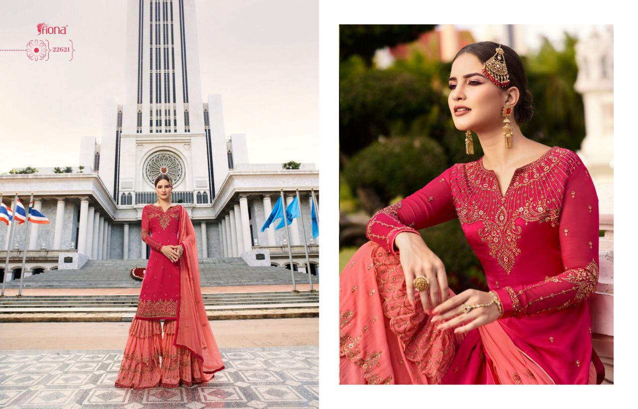 Fiona Noorie Vol 9 Traditional Wear Satin Georgette Sharara Style Suit Wholesaler